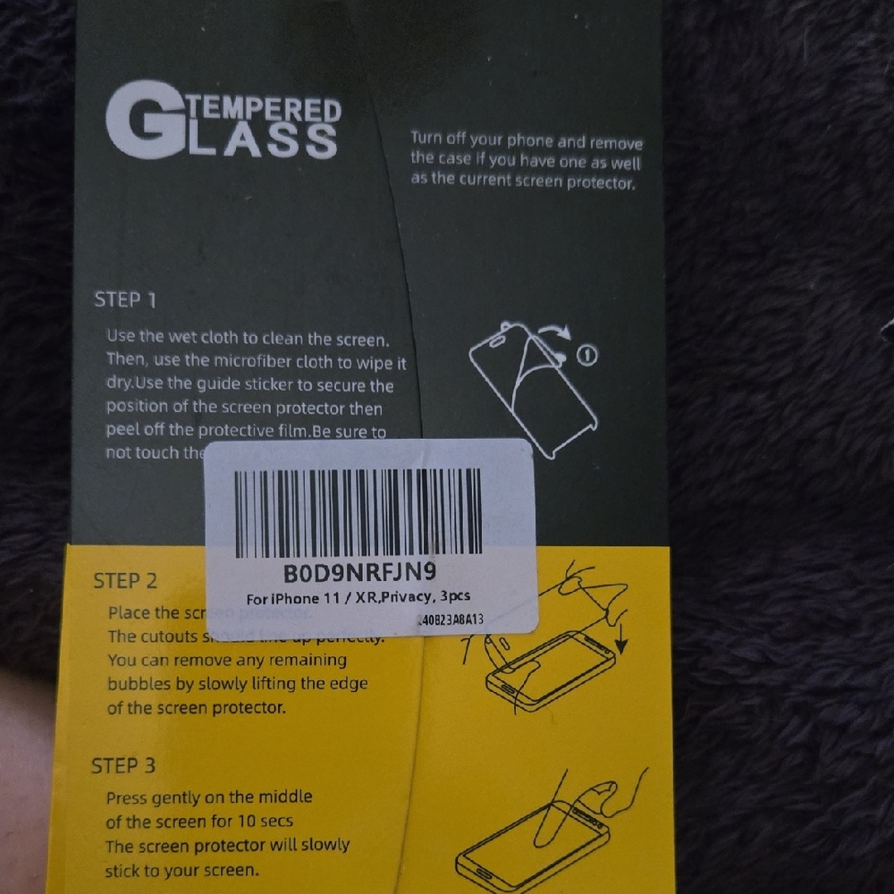 Tempered Glass Privacy Screen Protector for iPhone 11 / XR - Black